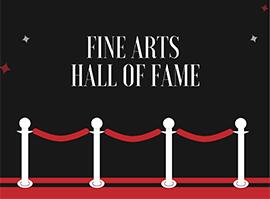 Fine Arts Hall of Fame graphic with red carpet
