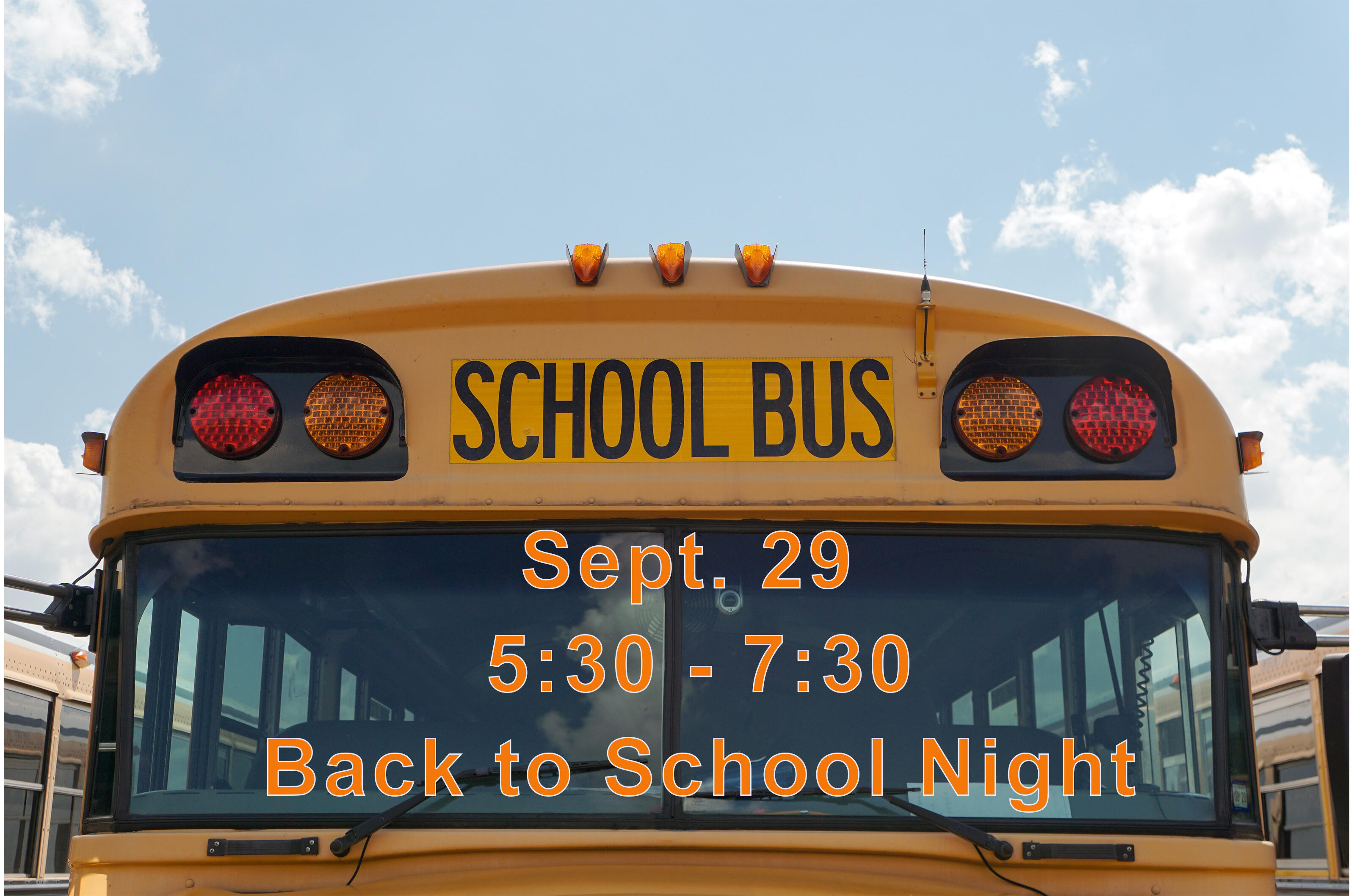 Back to school night Sept 29