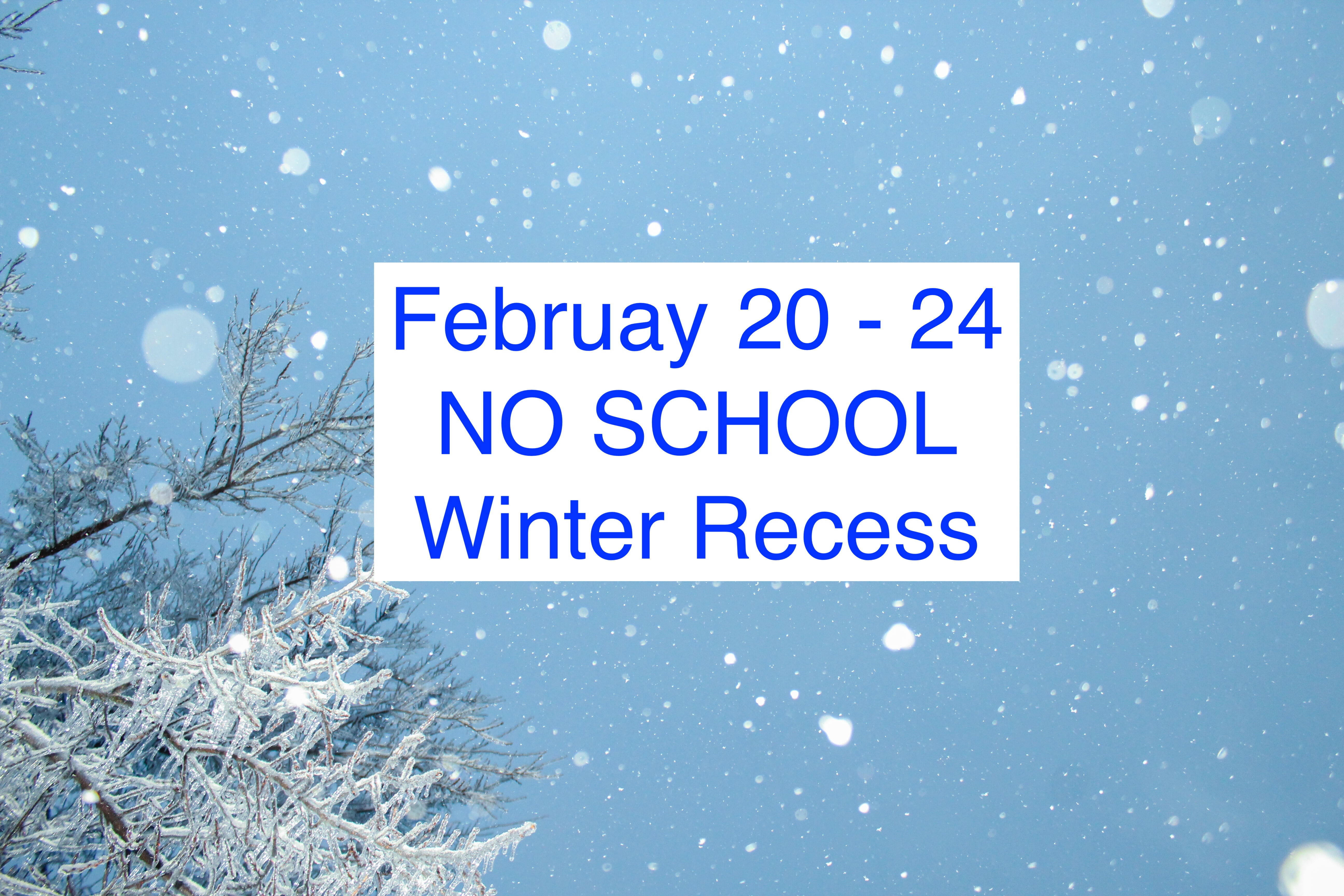 Winter recess Feb 20 through 24