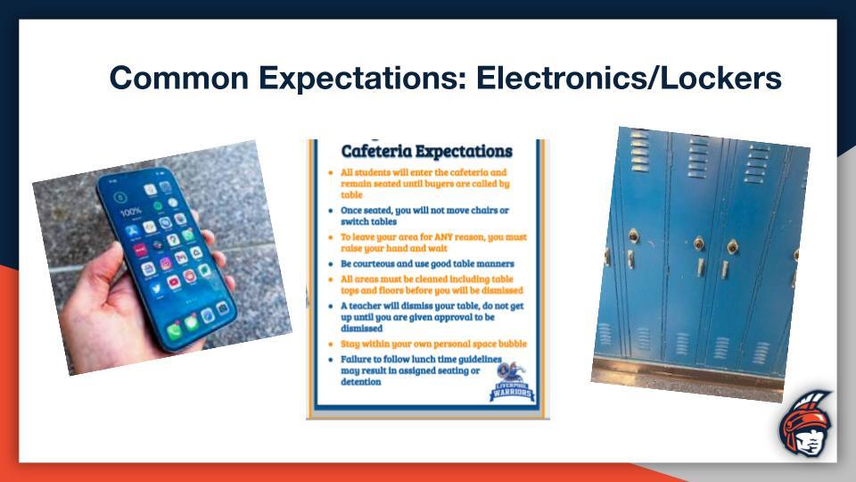 Common Expectations - Electronics and Lockers